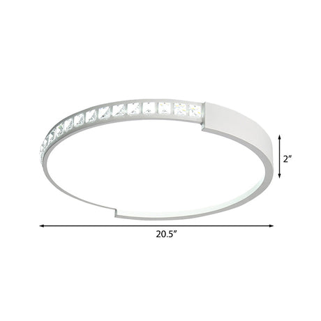 16’/19.5’/20.5’ Wide Crystal Led Flush Mount Ceiling Light For Bedroom And Living Room