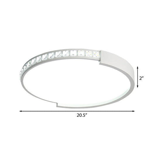 16’/19.5’/20.5’ Wide Crystal Led Flush Mount Ceiling Light For Bedroom And Living Room
