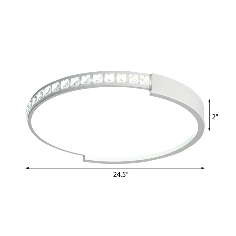 16’/19.5’/20.5’ Wide Crystal Led Flush Mount Ceiling Light For Bedroom And Living Room
