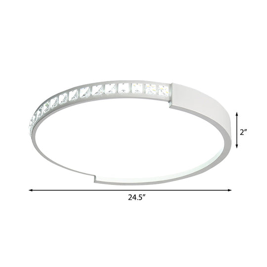 16’/19.5’/20.5’ Wide Crystal Led Flush Mount Ceiling Light For Bedroom And Living Room