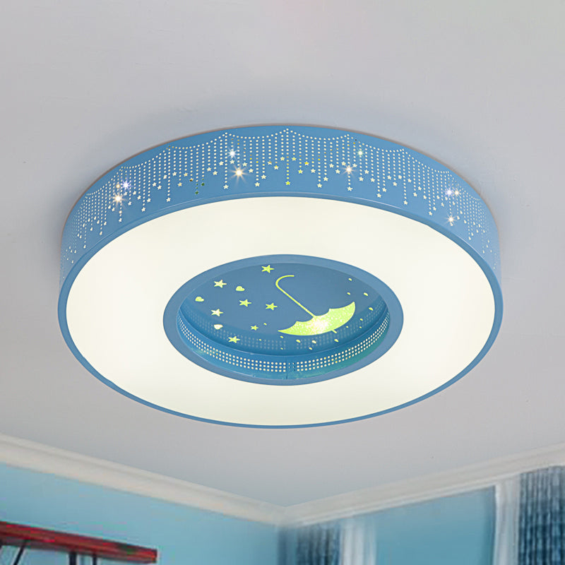 Macaron Acrylic Led Ceiling Lamp - Blue/Yellow/Green 16’/19.5’/23.5’ Round Flush Mount