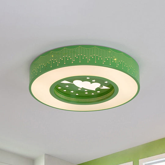 Macaron Acrylic Led Ceiling Lamp - Blue/Yellow/Green 16’/19.5’/23.5’ Round Flush Mount