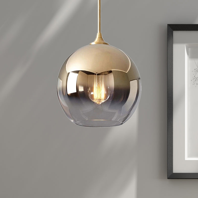 Contemporary Gold Glass Globe Pendant Light With Fading Shade - 1 In 8/10/12 Widths / 8