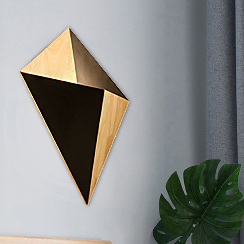 Nordic 1-Light Splicing Pyramid Wall Sconce With Adjustable Rubber Wood Shade In Black/Red/White