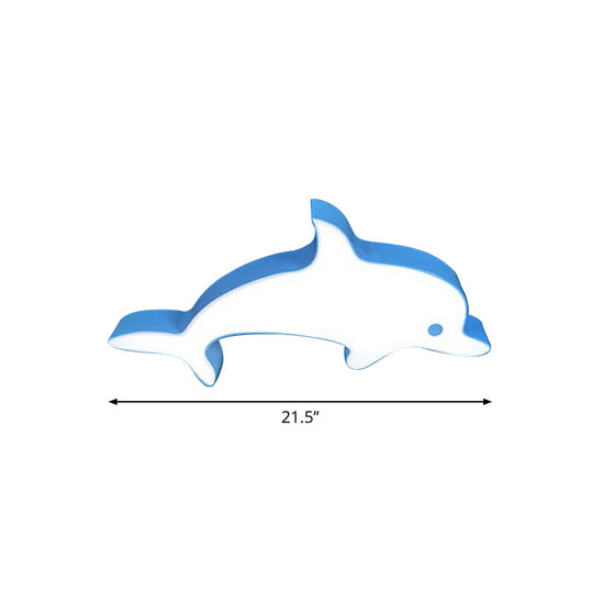 Blue Dolphin Led Ceiling Mount Childrens Flush Light For Swimming Pools / 21.5