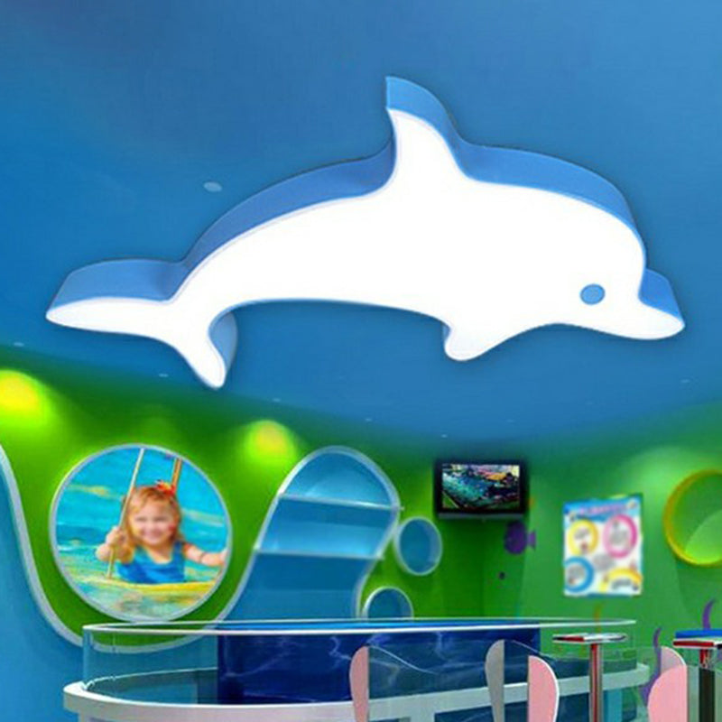 Blue Dolphin Led Ceiling Mount Childrens Flush Light For Swimming Pools