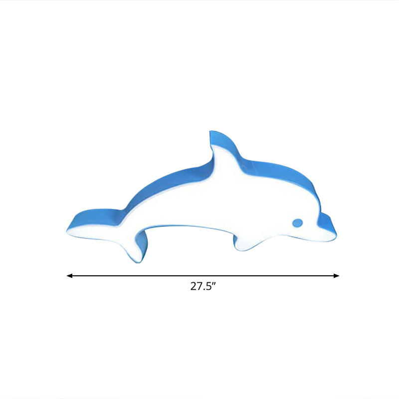 Blue Dolphin Led Ceiling Mount Childrens Flush Light For Swimming Pools / 27.5