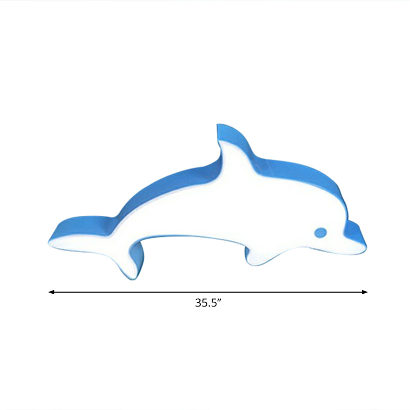 Blue Dolphin Led Ceiling Mount Children’s Flush Light For Swimming Pools / 35.5’