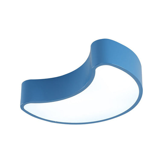 Crescent Led Flushmount Nursery Ceiling Light Fixture