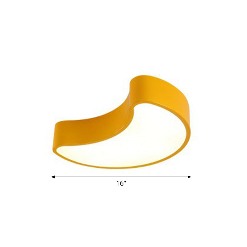 Crescent Led Flushmount Nursery Ceiling Light Fixture