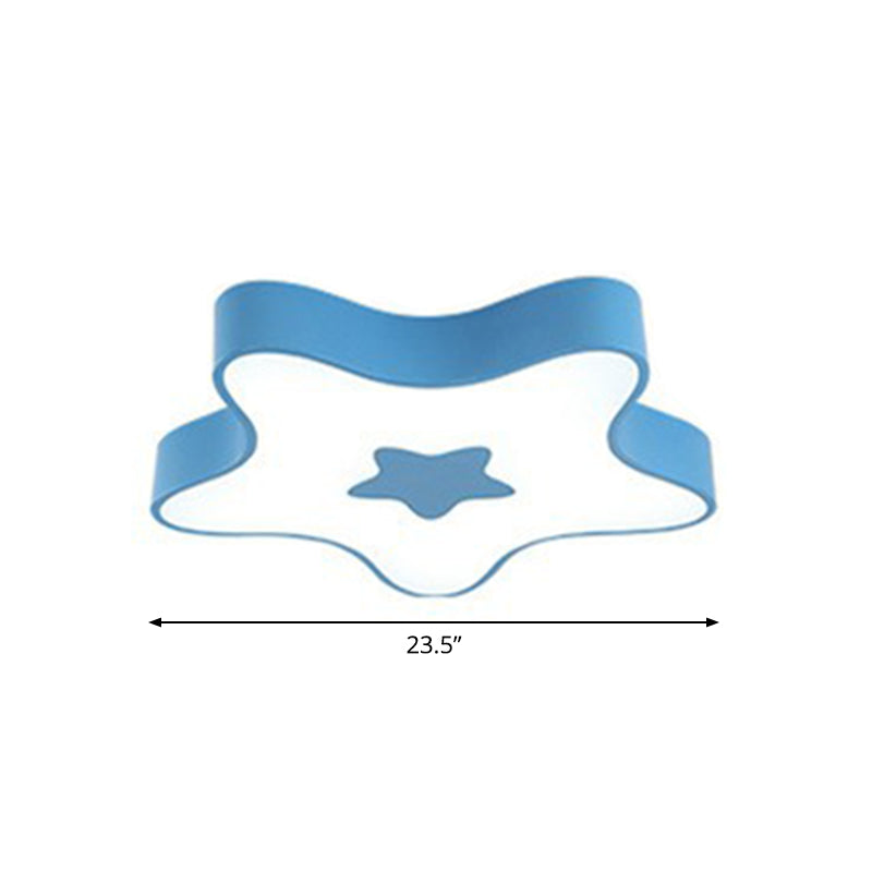 Cartoon Led Acrylic Star Flush Ceiling Light For Childrens Bedroom