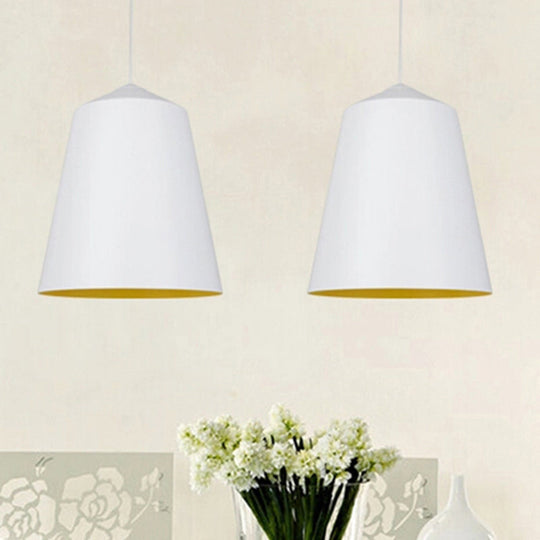 Contemporary 6/13 Wide Bell Pendant Light - Elegant Metal Design 1 Black/White Ceiling Hanging