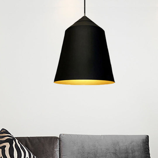 Contemporary 6/13 Wide Bell Pendant Light - Elegant Metal Design 1 Black/White Ceiling Hanging