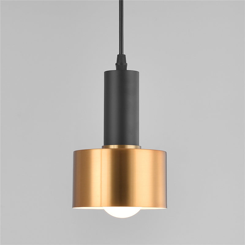 Modern Metal Grenade Pendulum Light - Sleek Black-Brass Hanging Pendant With 1 Bulb