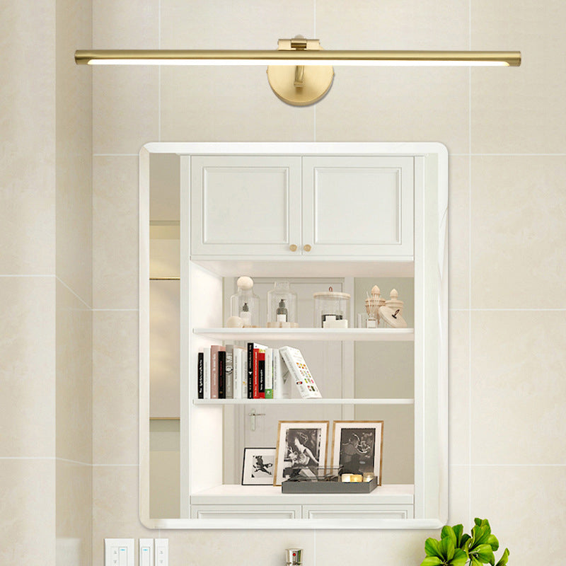 Minimalist Brass Led Vanity Sconce For Linear Bathroom Lighting