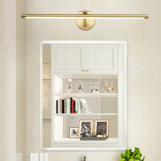 Minimalist Brass Led Vanity Sconce For Linear Bathroom Lighting