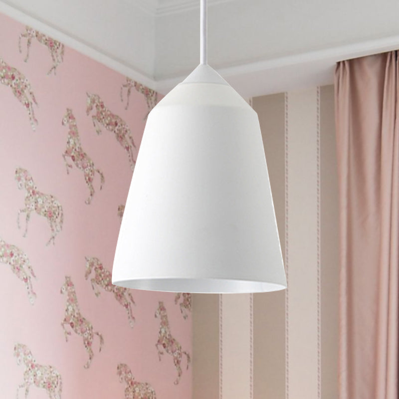 Minimalist Metal Bell Pendant Lighting - 1 Light White/Blue/Gold Ceiling