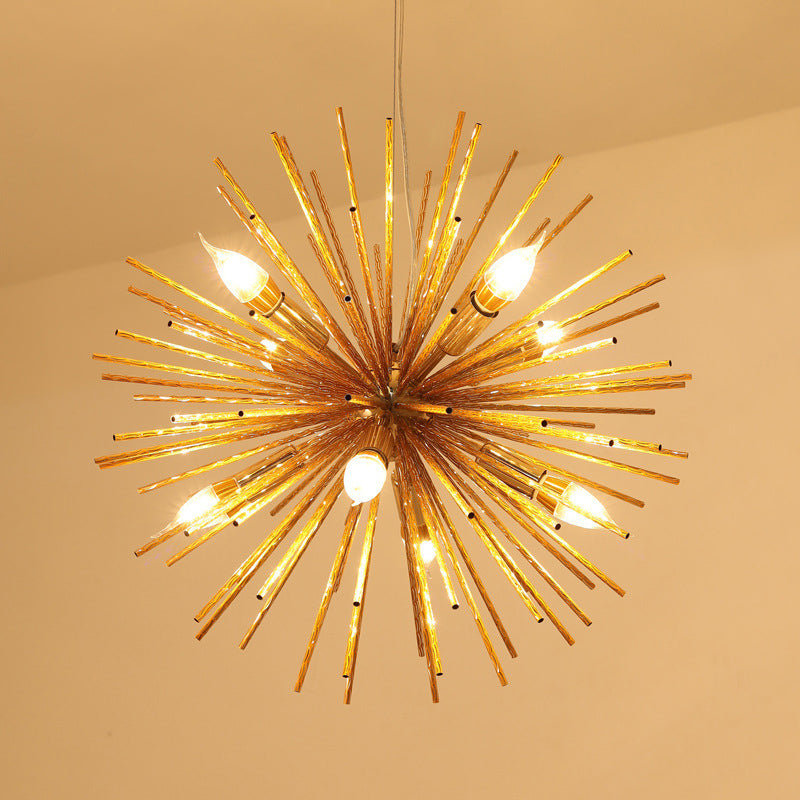 Hedgehog Chandelier With Minimalist Metal Design For Stylish Living Room Lighting