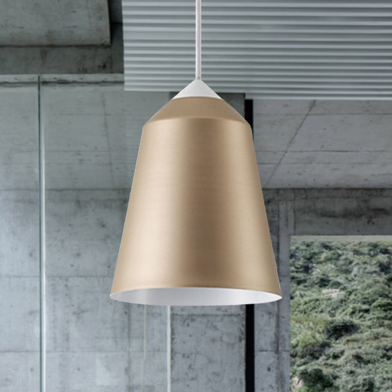 Minimalist Metal Bell Pendant Lighting - 1 Light White/Blue/Gold Ceiling