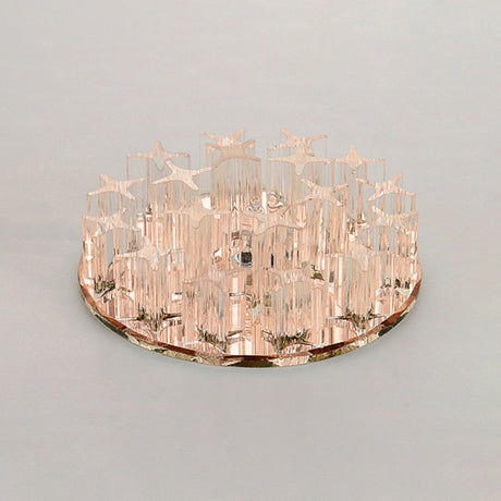 Simplicity Clear Led Ceiling Flush Light With Round Crystal Prism For Corridor