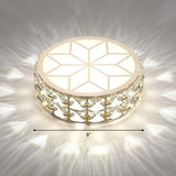 Champagne Led Crystal Embedded Round Ceiling Light - Simple Style Flush Mount For Passageway / 8