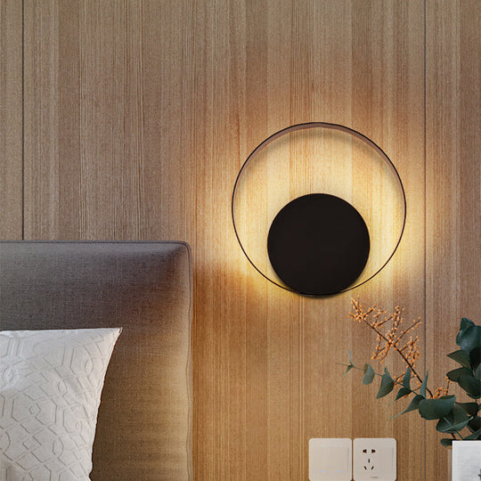 Modern Led Wall Sconce With Nordic Geometric Design In Grey Metal