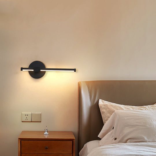 Metallic Led Stick Wall Sconce - Minimalist Bedside Lighting Solution