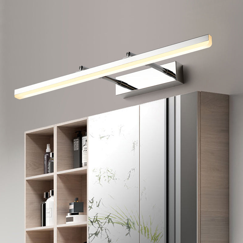Sleek Acrylic Bedroom Vanity Light Fixture With Pivoting Bar Led Wall Mount