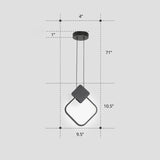 Nordic Led Suspension Light Fixture For Bedroom - Black Circular Hanging Lamp With Metallic Touch /