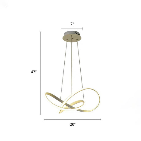 White Acrylic Led Chandelier Pendant For Dining Room Decor / 20 Remote Control Stepless Dimming