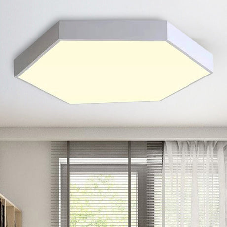 Modern Led Ceiling Light For Child Bedroom With Hexagon Shade