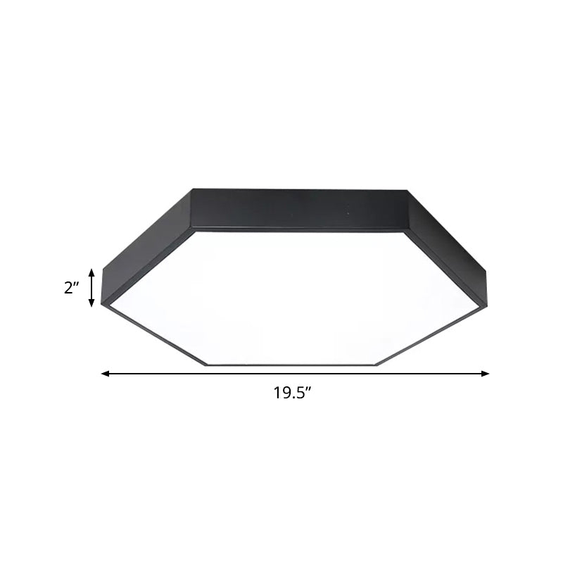 Modern Led Flush Mount Ceiling Light For Bedroom With Acrylic Hexagon Shade