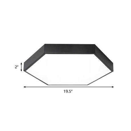 Modern Led Flush Mount Ceiling Light For Bedroom With Acrylic Hexagon Shade