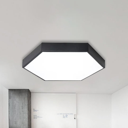Modern Led Flush Mount Ceiling Light For Bedroom With Acrylic Hexagon Shade