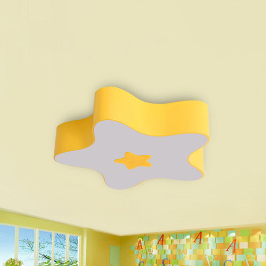 Modern Cartoon Ceiling Light: Acrylic Metal Flush Mount For Game Room