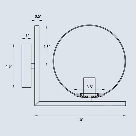Opaline Glass Ball Wall Lamp With Right Angle Arm In Brass - Minimalist & Elegant