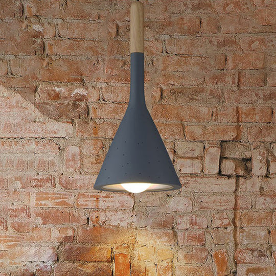 Modern Nordic Pendant Lamp With Funnel Shape - Resin 1 Head Cement Look