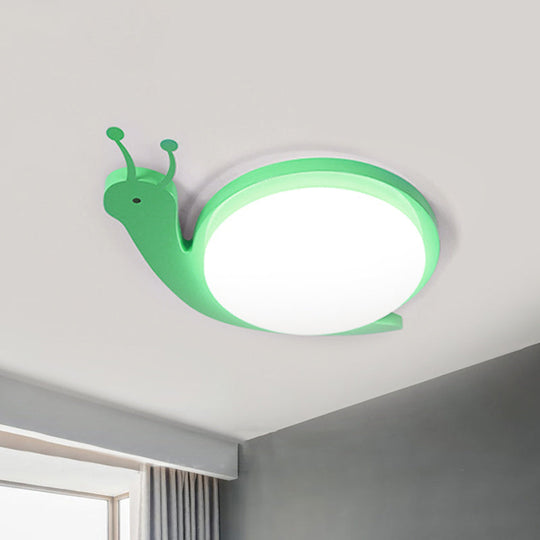 Snail-Shaped Cartoon Ceiling Light For Baby Bedroom - Acrylic And Metal Fixture