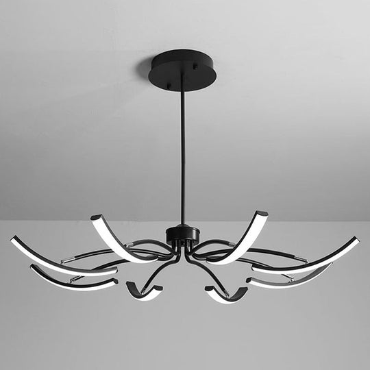 Minimalist Black Rotating Stick Led Chandelier For Dining Room 8 /