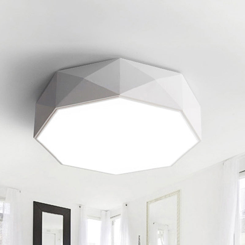 Modern Led Metal Flush Mount Lighting With Concave/Convex Shape - White/Black Ceiling 16/19.5/23.5