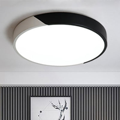Round Flush Mount Led Ceiling Lamp In Macaron Acrylic And Metal - Available 3 Sizes Color Options