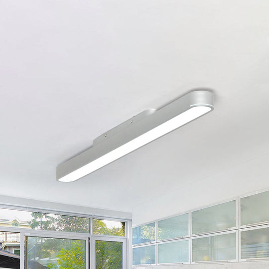 Modern Black/Silver Oval Led Flush Light For Office - 23.5’/35.5’/47’ Wide Silver / 23.5’