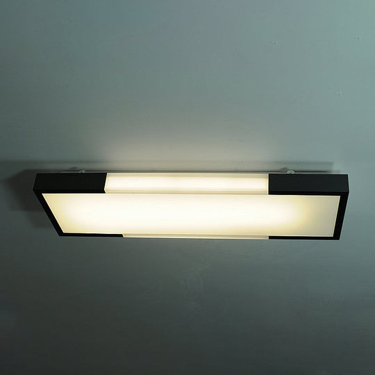 Sleek Simplicity Rectangular Flush Mount Lamp - 8/15 Wide Metal 24.5/35.5 Long Led Cloakroom Light