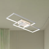 Contemporary Acrylic Led Flush Ceiling Light - 33.5’/41’ Wide Flushmount Lighting In