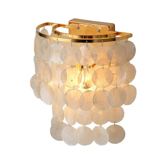 Minimalistic Shell White Led Waterfall Wall Lamp For Living Room Sconce Fixture