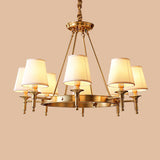Gold Fabric Suspended Ceiling Chandelier: Minimalist Bedroom Lighting 8 /