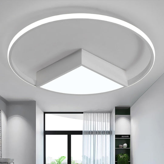 16’/19.5’/23.5’ Wide Acrylic Flushmount Led Ceiling Light In Black/White With Warm/White Lighting
