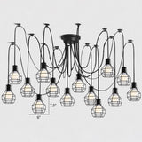 Black Industrial Wire Ball Cage Pendant Lamp Dining Room Swag Lighting 14 /