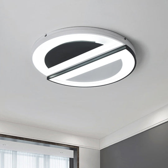 Modern Acrylic Flush Light Fixture With Led Ceiling Lighting - 18’/23.5’ Wide White Warm/White / 18’