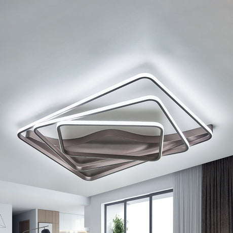 Led Bedroom Ceiling Lamp With Acrylic Shade: Warm/White Light White/Brown Design Brown / 31.5 Warm